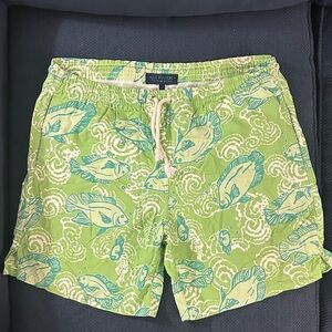 Lilly Pulitzer Green and Blue Fish Print Shorts